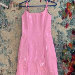 Barbie Pink Patent Party Mini Dress